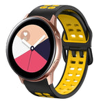 สายรัดนาฬิกาซิลิโคนระบายอากาศสองสี ขนาด 20 มม. สำหรับ Samsung Galaxy Watch 4 Classic ขนาด 42 มม. สำหรับ Galaxy Watch Active 2