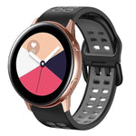 สายรัดนาฬิกาซิลิโคนระบายอากาศสองสี ขนาด 20 มม. สำหรับ Samsung Galaxy Watch 4 Classic ขนาด 42 มม. สำหรับ Galaxy Watch Active 2