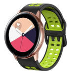 สายรัดนาฬิกาซิลิโคนระบายอากาศสองสี ขนาด 20 มม. สำหรับ Samsung Galaxy Watch 4 Classic ขนาด 42 มม. สำหรับ Galaxy Watch Active 2