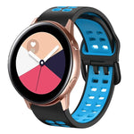 สายรัดนาฬิกาซิลิโคนระบายอากาศสองสี ขนาด 20 มม. สำหรับ Samsung Galaxy Watch 4 Classic ขนาด 42 มม. สำหรับ Galaxy Watch Active 2