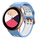 สายรัดนาฬิกาซิลิโคนระบายอากาศสองสี ขนาด 20 มม. สำหรับ Samsung Galaxy Watch 4 Classic ขนาด 42 มม. สำหรับ Galaxy Watch Active 2