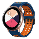 สายรัดนาฬิกาซิลิโคนระบายอากาศสองสี ขนาด 20 มม. สำหรับ Samsung Galaxy Watch 4 Classic ขนาด 42 มม. สำหรับ Galaxy Watch Active 2