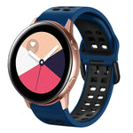 สายรัดนาฬิกาซิลิโคนระบายอากาศสองสี ขนาด 20 มม. สำหรับ Samsung Galaxy Watch 4 Classic ขนาด 42 มม. สำหรับ Galaxy Watch Active 2