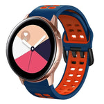 สายรัดนาฬิกาซิลิโคนระบายอากาศสองสี ขนาด 20 มม. สำหรับ Samsung Galaxy Watch 4 Classic ขนาด 42 มม. สำหรับ Galaxy Watch Active 2