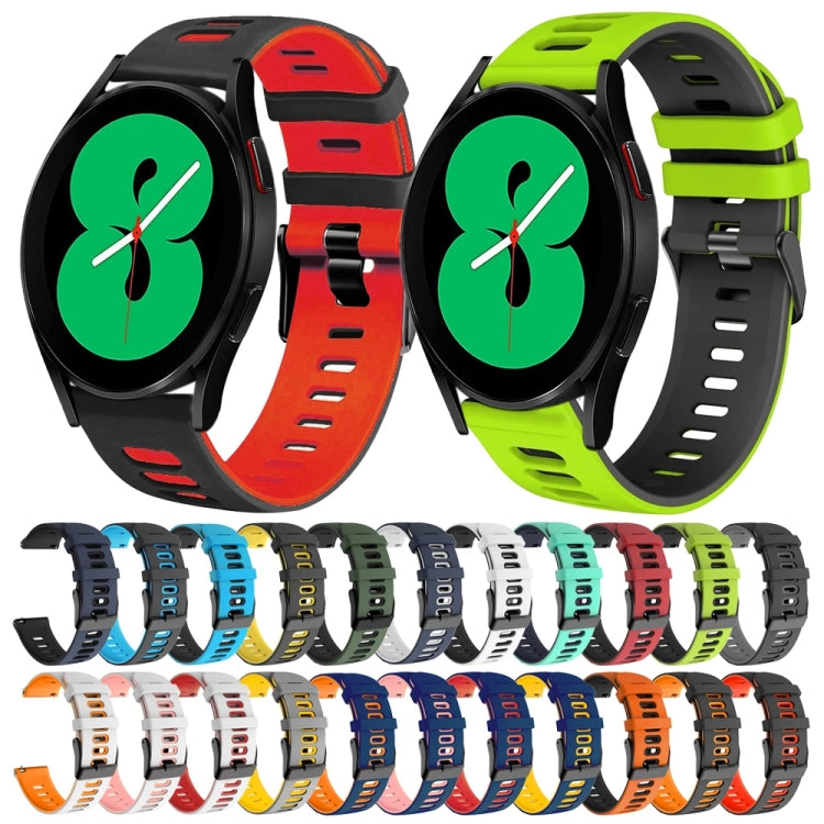สายรัดนาฬิกาซิลิโคนสองสี 20 มม. สำหรับ Samsung Galaxy Watch 4 44 มม., สำหรับ Samsung Galaxy Watch 4 Classic 46 มม.