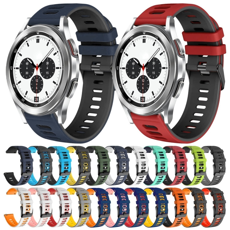 สายรัดนาฬิกาซิลิโคนสองสี 20 มม. สำหรับ Samsung Galaxy Watch 4 Classic 42 มม., สำหรับ Samsung Galaxy Watch Active 2