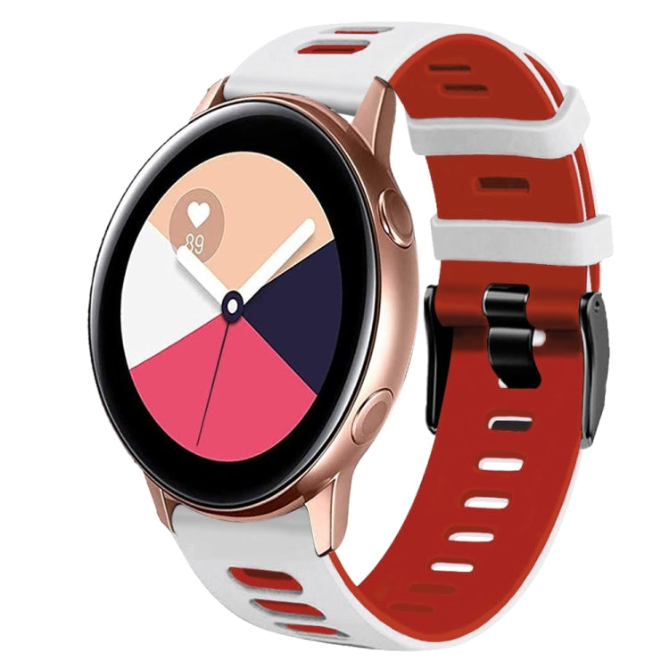 สายรัดนาฬิกาซิลิโคนสองสี 20 มม. สำหรับ Samsung Galaxy Watch 4 Classic 42 มม., สำหรับ Samsung Galaxy Watch Active 2