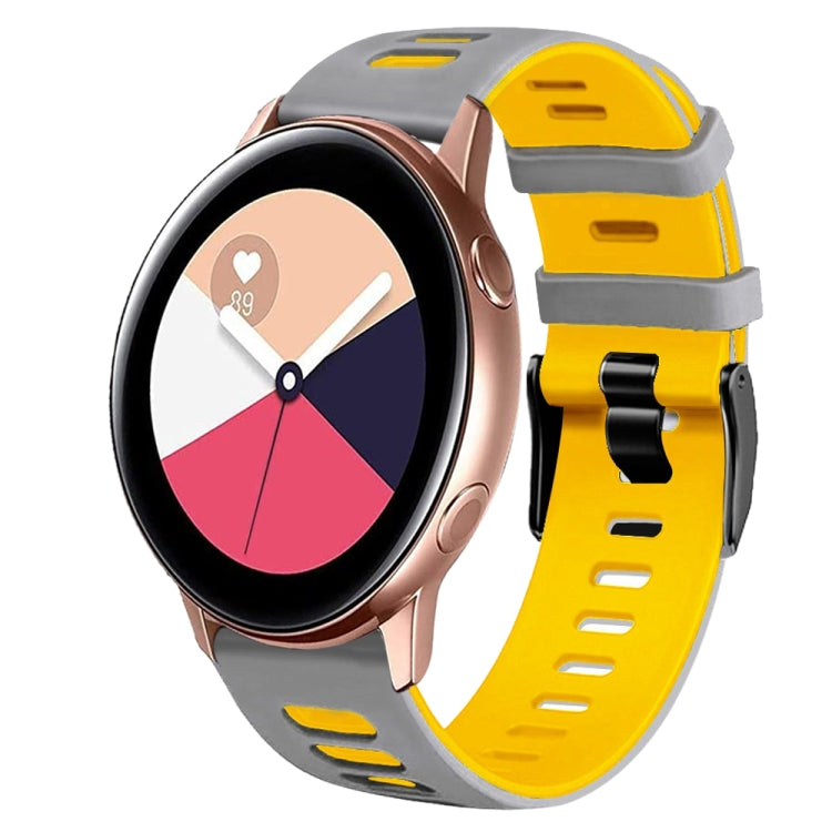 สายรัดนาฬิกาซิลิโคนสองสี 20 มม. สำหรับ Samsung Galaxy Watch 4 Classic 42 มม., สำหรับ Samsung Galaxy Watch Active 2