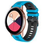 สายรัดนาฬิกาซิลิโคนสองสี 20 มม. สำหรับ Samsung Galaxy Watch 4 Classic 42 มม., สำหรับ Samsung Galaxy Watch Active 2