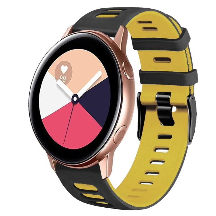 สายรัดนาฬิกาซิลิโคนสองสี 20 มม. สำหรับ Samsung Galaxy Watch 4 Classic 42 มม., สำหรับ Samsung Galaxy Watch Active 2