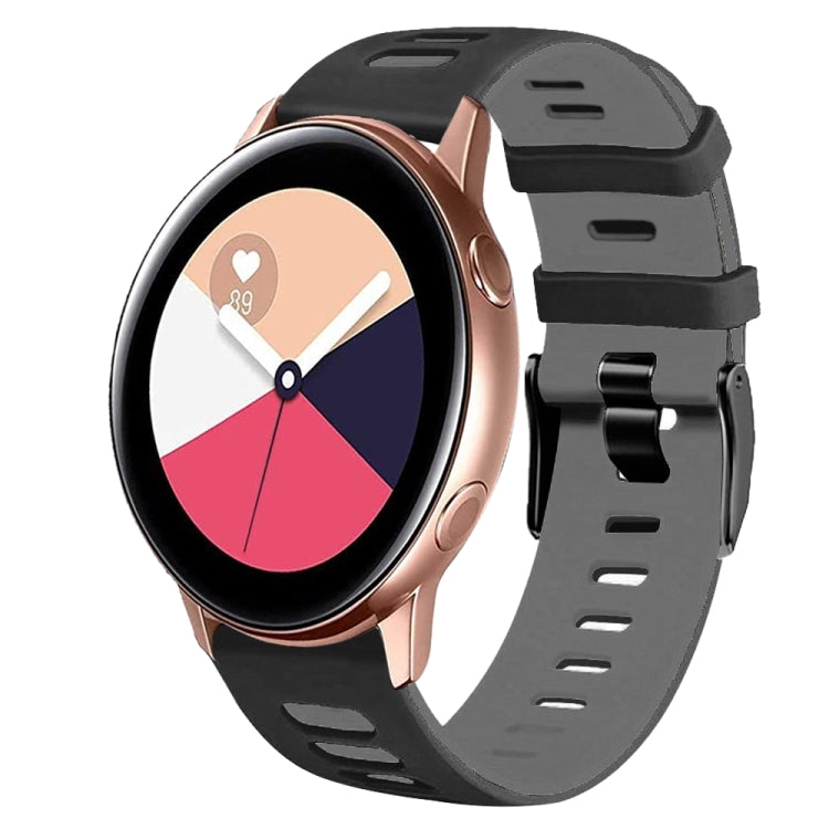สายรัดนาฬิกาซิลิโคนสองสี 20 มม. สำหรับ Samsung Galaxy Watch 4 Classic 42 มม., สำหรับ Samsung Galaxy Watch Active 2