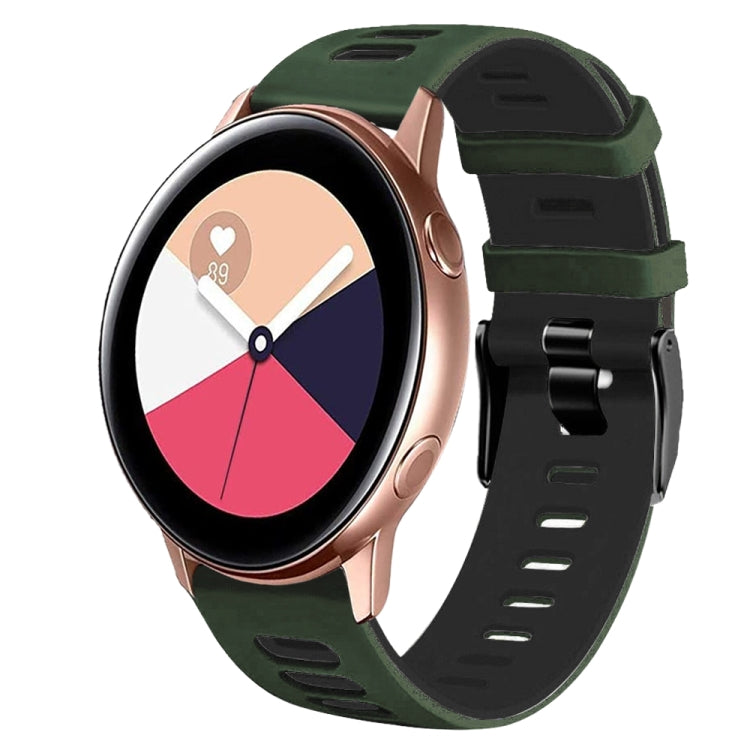 สายรัดนาฬิกาซิลิโคนสองสี 20 มม. สำหรับ Samsung Galaxy Watch 4 Classic 42 มม., สำหรับ Samsung Galaxy Watch Active 2