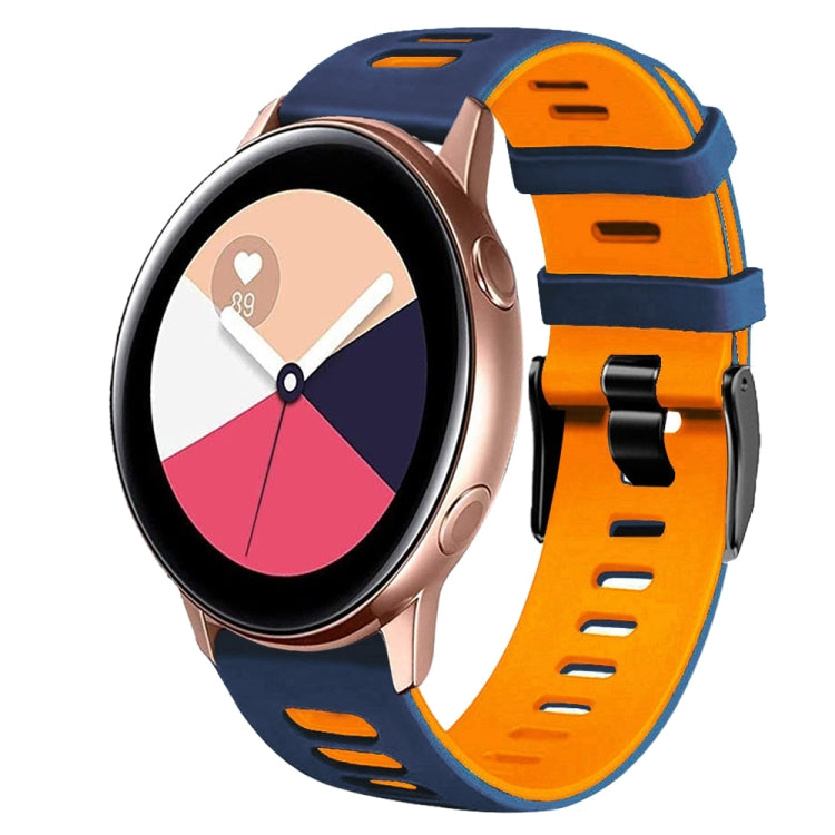 สายรัดนาฬิกาซิลิโคนสองสี 20 มม. สำหรับ Samsung Galaxy Watch 4 Classic 42 มม., สำหรับ Samsung Galaxy Watch Active 2