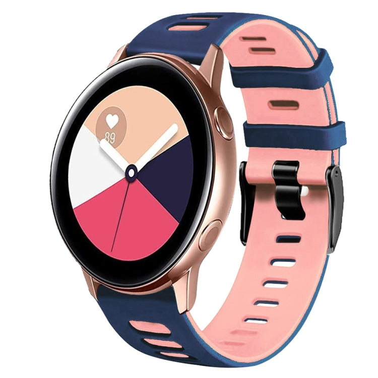 สายรัดนาฬิกาซิลิโคนสองสี 20 มม. สำหรับ Samsung Galaxy Watch 4 Classic 42 มม., สำหรับ Samsung Galaxy Watch Active 2