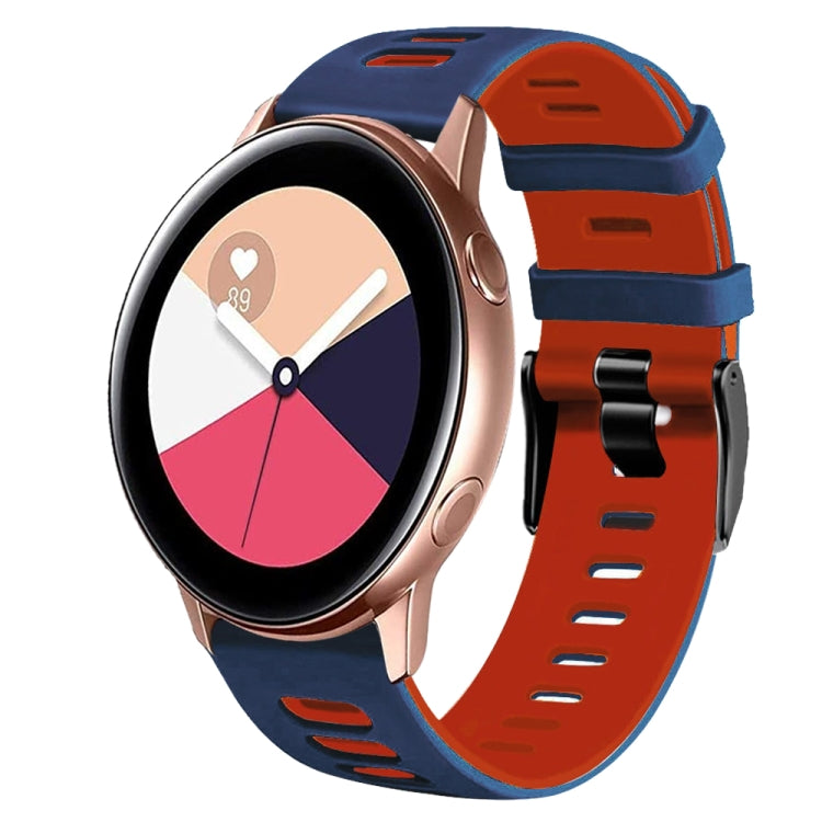 สายรัดนาฬิกาซิลิโคนสองสี 20 มม. สำหรับ Samsung Galaxy Watch 4 Classic 42 มม., สำหรับ Samsung Galaxy Watch Active 2