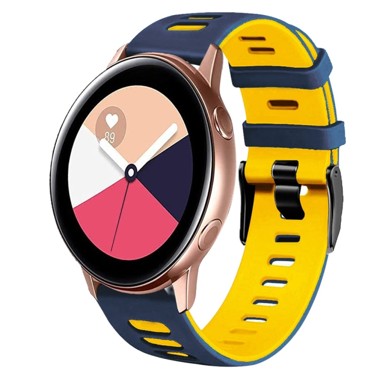 สายรัดนาฬิกาซิลิโคนสองสี 20 มม. สำหรับ Samsung Galaxy Watch 4 Classic 42 มม., สำหรับ Samsung Galaxy Watch Active 2