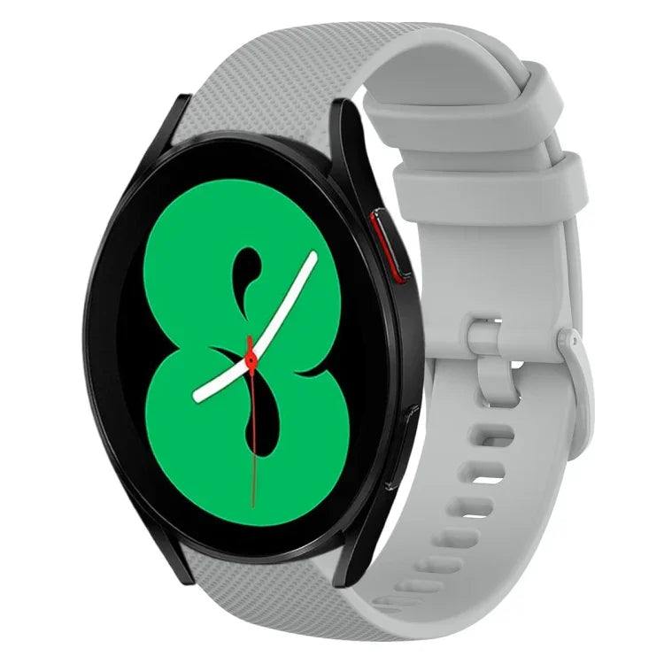20mm Plaid Solid Color Silicone Watch Band, For Samsung Galaxy Watch4 44mm, For Samsung Galaxy Watch4 Classic 46mm, For Samsung Galaxy Watch4 Classic 42mm, For Samsung Galaxy Watch Active 2