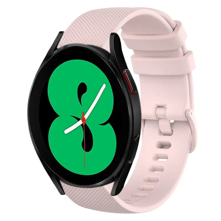 20mm Plaid Solid Color Silicone Watch Band, For Samsung Galaxy Watch4 44mm, For Samsung Galaxy Watch4 Classic 46mm, For Samsung Galaxy Watch4 Classic 42mm, For Samsung Galaxy Watch Active 2