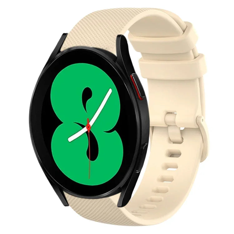 20mm Plaid Solid Color Silicone Watch Band, For Samsung Galaxy Watch4 44mm, For Samsung Galaxy Watch4 Classic 46mm, For Samsung Galaxy Watch4 Classic 42mm, For Samsung Galaxy Watch Active 2