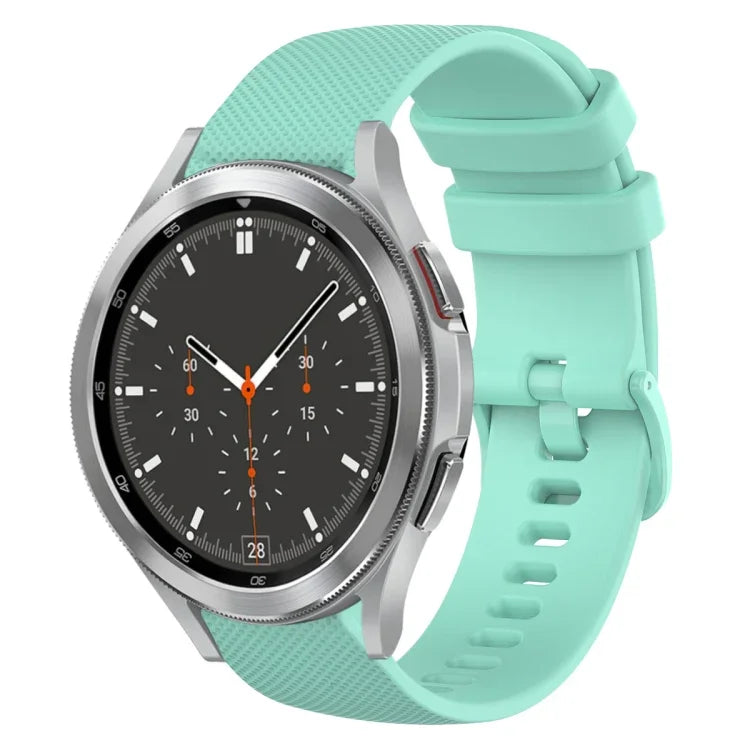 20mm Plaid Solid Color Silicone Watch Band, For Samsung Galaxy Watch4 44mm, For Samsung Galaxy Watch4 Classic 46mm, For Samsung Galaxy Watch4 Classic 42mm, For Samsung Galaxy Watch Active 2