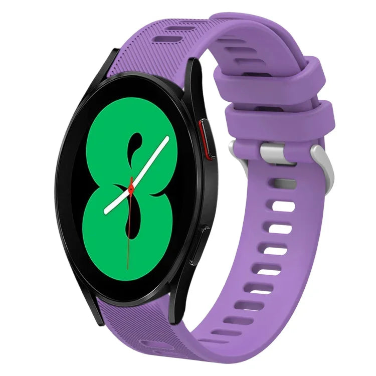 20mm Twill Solid Color Silicone Watch Band, For Samsung Galaxy Watch4 44mm, For Samsung Galaxy Watch4 Classic 46mm, For Samsung Galaxy Watch4 Classic 42mm, For Samsung Galaxy Watch Active 2