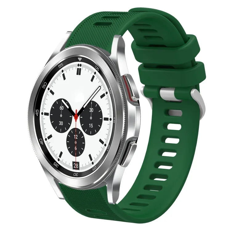 20mm Twill Solid Color Silicone Watch Band, For Samsung Galaxy Watch4 44mm, For Samsung Galaxy Watch4 Classic 46mm, For Samsung Galaxy Watch4 Classic 42mm, For Samsung Galaxy Watch Active 2