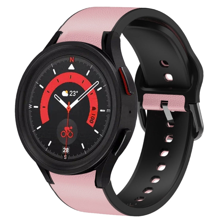 สายรัดนาฬิกาหนังซิลิโคนกาว 20 มม. สำหรับ Samsung Galaxy Watch 5 40 มม., สำหรับ Samsung Galaxy Watch 5 44 มม., สำหรับ Samsung Galaxy Watch 5 Pro 45 มม., สำหรับ Samsung Galaxy Watch 4 40 มม., สำหรับ Samsung Galaxy Watch 4 44 มม.