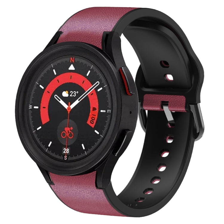 สายรัดนาฬิกาหนังซิลิโคนกาว 20 มม. สำหรับ Samsung Galaxy Watch 5 40 มม., สำหรับ Samsung Galaxy Watch 5 44 มม., สำหรับ Samsung Galaxy Watch 5 Pro 45 มม., สำหรับ Samsung Galaxy Watch 4 40 มม., สำหรับ Samsung Galaxy Watch 4 44 มม.