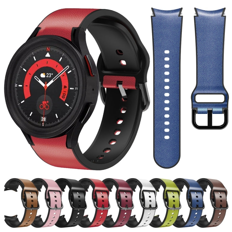 สายรัดนาฬิกาหนังซิลิโคนกาว 20 มม. สำหรับ Samsung Galaxy Watch 5 40 มม., สำหรับ Samsung Galaxy Watch 5 44 มม., สำหรับ Samsung Galaxy Watch 5 Pro 45 มม., สำหรับ Samsung Galaxy Watch 4 40 มม., สำหรับ Samsung Galaxy Watch 4 44 มม.