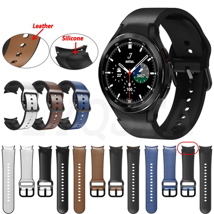 สายรัดนาฬิกาหนังซิลิโคนกาว 20 มม. สำหรับ Samsung Galaxy Watch 5 40 มม., สำหรับ Samsung Galaxy Watch 5 44 มม., สำหรับ Samsung Galaxy Watch 5 Pro 45 มม., สำหรับ Samsung Galaxy Watch 4 40 มม., สำหรับ Samsung Galaxy Watch 4 44 มม.