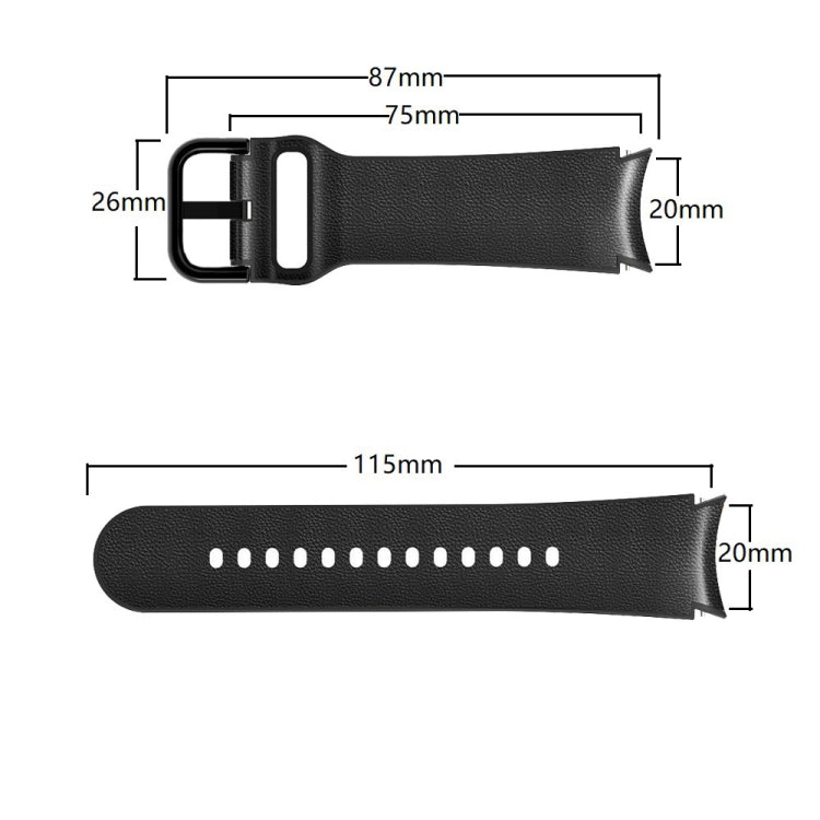 สายรัดนาฬิกาหนังซิลิโคนกาว 20 มม. สำหรับ Samsung Galaxy Watch 5 40 มม., สำหรับ Samsung Galaxy Watch 5 44 มม., สำหรับ Samsung Galaxy Watch 5 Pro 45 มม., สำหรับ Samsung Galaxy Watch 4 40 มม., สำหรับ Samsung Galaxy Watch 4 44 มม.