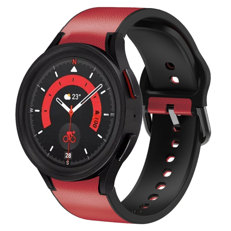 สายรัดนาฬิกาหนังซิลิโคนกาว 20 มม. สำหรับ Samsung Galaxy Watch 5 40 มม., สำหรับ Samsung Galaxy Watch 5 44 มม., สำหรับ Samsung Galaxy Watch 5 Pro 45 มม., สำหรับ Samsung Galaxy Watch 4 40 มม., สำหรับ Samsung Galaxy Watch 4 44 มม.