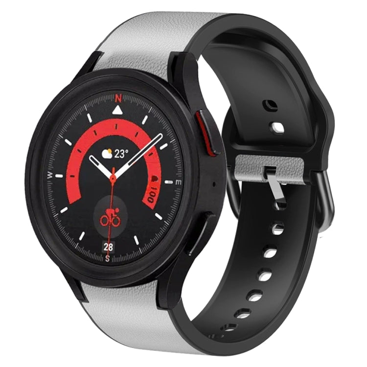 สายรัดนาฬิกาหนังซิลิโคนกาว 20 มม. สำหรับ Samsung Galaxy Watch 5 40 มม., สำหรับ Samsung Galaxy Watch 5 44 มม., สำหรับ Samsung Galaxy Watch 5 Pro 45 มม., สำหรับ Samsung Galaxy Watch 4 40 มม., สำหรับ Samsung Galaxy Watch 4 44 มม.