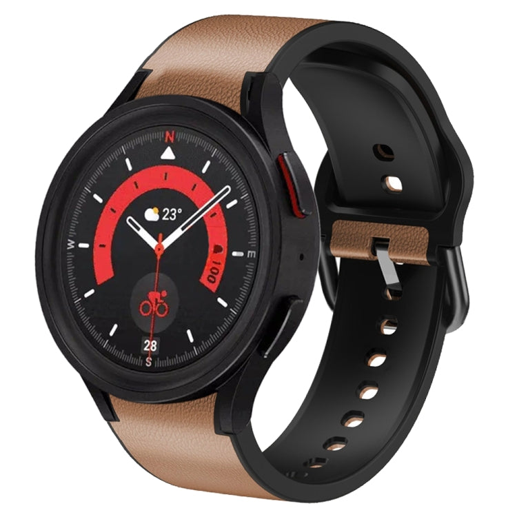 สายรัดนาฬิกาหนังซิลิโคนกาว 20 มม. สำหรับ Samsung Galaxy Watch 5 40 มม., สำหรับ Samsung Galaxy Watch 5 44 มม., สำหรับ Samsung Galaxy Watch 5 Pro 45 มม., สำหรับ Samsung Galaxy Watch 4 40 มม., สำหรับ Samsung Galaxy Watch 4 44 มม.