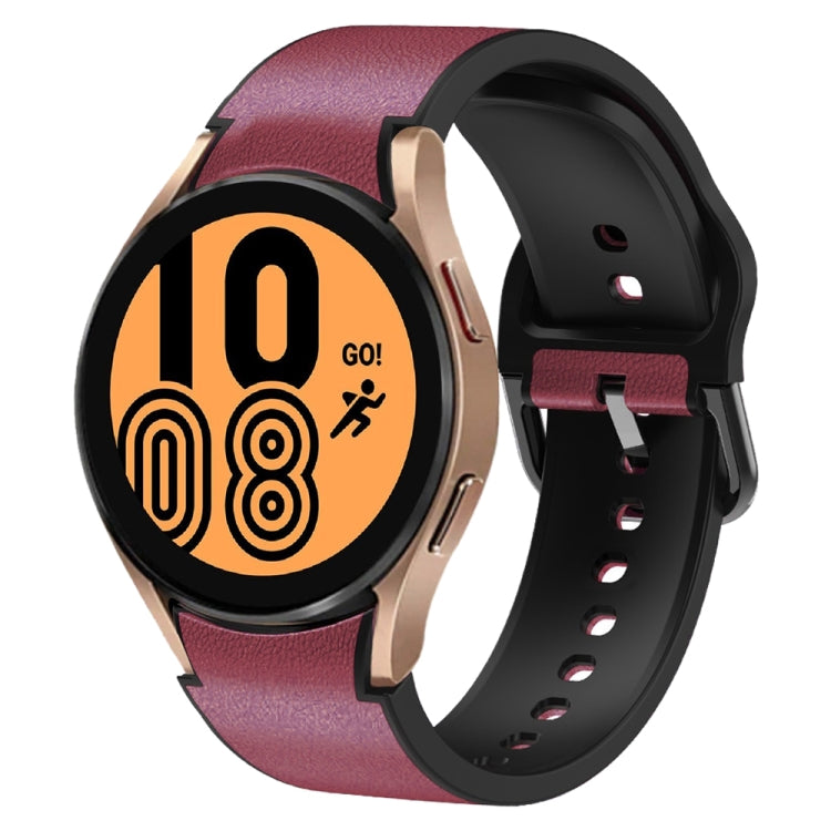 สายรัดนาฬิกาหนังซิลิโคนกาว 20 มม. สำหรับ Samsung Galaxy Watch 5 40 มม., สำหรับ Samsung Galaxy Watch 5 44 มม., สำหรับ Samsung Galaxy Watch 5 Pro 45 มม., สำหรับ Samsung Galaxy Watch 4 40 มม., สำหรับ Samsung Galaxy Watch 4 44 มม.