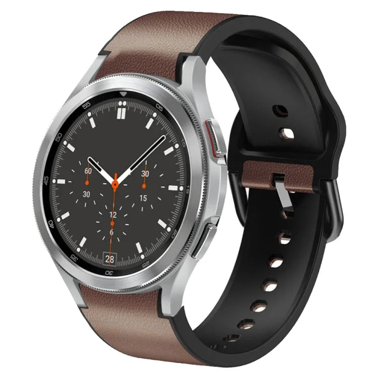 สายรัดนาฬิกาหนังซิลิโคนกาว 20 มม. สำหรับ Samsung Galaxy Watch 4 Classic 46 มม., สำหรับ Samsung Galaxy Watch 4 Classic 42 มม., สำหรับ Samsung Galaxy Watch Active 2