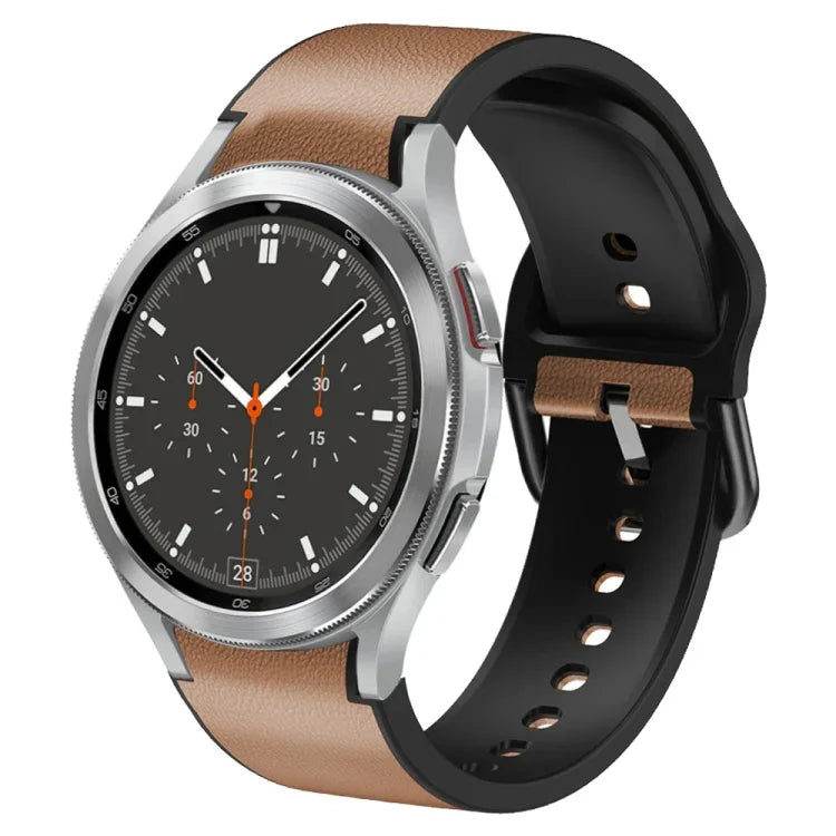 สายรัดนาฬิกาหนังซิลิโคนกาว 20 มม. สำหรับ Samsung Galaxy Watch 4 Classic 46 มม., สำหรับ Samsung Galaxy Watch 4 Classic 42 มม., สำหรับ Samsung Galaxy Watch Active 2