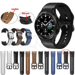 สายรัดนาฬิกาหนังซิลิโคนกาว 20 มม. สำหรับ Samsung Galaxy Watch 4 Classic 46 มม., สำหรับ Samsung Galaxy Watch 4 Classic 42 มม., สำหรับ Samsung Galaxy Watch Active 2