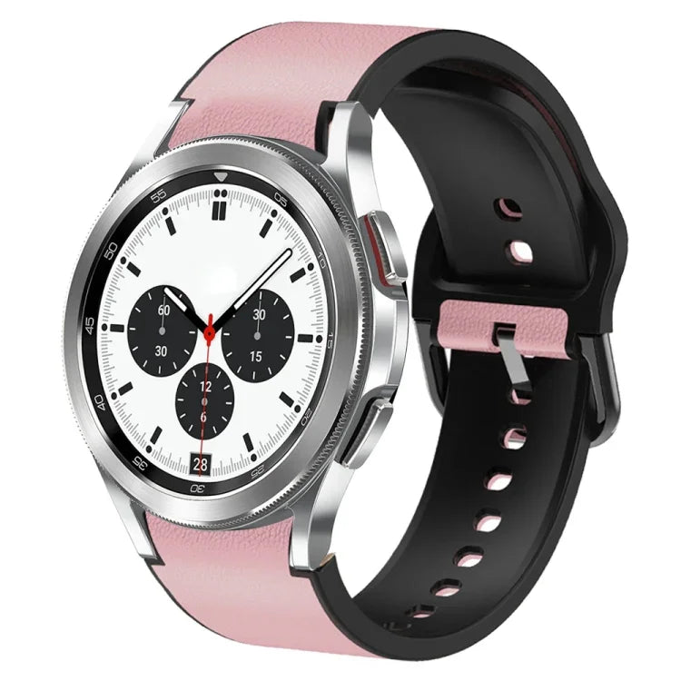 สายรัดนาฬิกาหนังซิลิโคนกาว 20 มม. สำหรับ Samsung Galaxy Watch 4 Classic 46 มม., สำหรับ Samsung Galaxy Watch 4 Classic 42 มม., สำหรับ Samsung Galaxy Watch Active 2