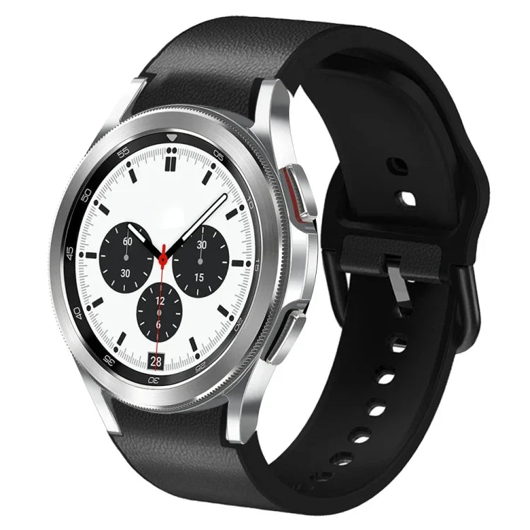 สายรัดนาฬิกาหนังซิลิโคนกาว 20 มม. สำหรับ Samsung Galaxy Watch 4 Classic 46 มม., สำหรับ Samsung Galaxy Watch 4 Classic 42 มม., สำหรับ Samsung Galaxy Watch Active 2