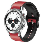 สายรัดนาฬิกาหนังซิลิโคนกาว 20 มม. สำหรับ Samsung Galaxy Watch 4 Classic 46 มม., สำหรับ Samsung Galaxy Watch 4 Classic 42 มม., สำหรับ Samsung Galaxy Watch Active 2