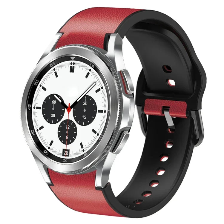 สายรัดนาฬิกาหนังซิลิโคนกาว 20 มม. สำหรับ Samsung Galaxy Watch 4 Classic 46 มม., สำหรับ Samsung Galaxy Watch 4 Classic 42 มม., สำหรับ Samsung Galaxy Watch Active 2