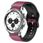 สายรัดนาฬิกาหนังซิลิโคนกาว 20 มม. สำหรับ Samsung Galaxy Watch 4 Classic 46 มม., สำหรับ Samsung Galaxy Watch 4 Classic 42 มม., สำหรับ Samsung Galaxy Watch Active 2