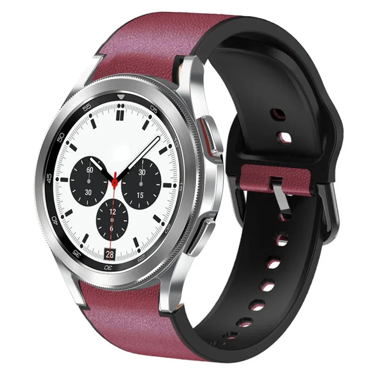 สายรัดนาฬิกาหนังซิลิโคนกาว 20 มม. สำหรับ Samsung Galaxy Watch 4 Classic 46 มม., สำหรับ Samsung Galaxy Watch 4 Classic 42 มม., สำหรับ Samsung Galaxy Watch Active 2