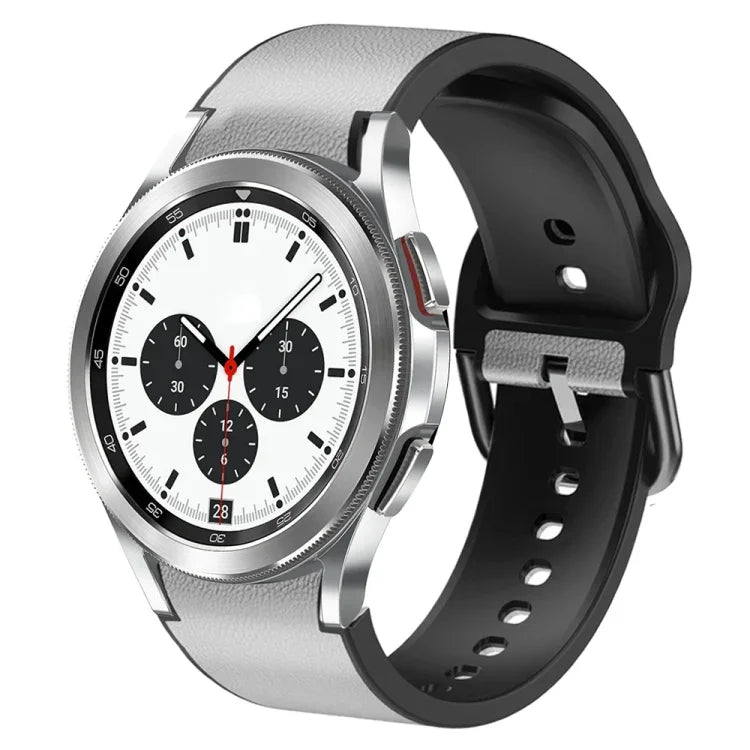 สายรัดนาฬิกาหนังซิลิโคนกาว 20 มม. สำหรับ Samsung Galaxy Watch 4 Classic 46 มม., สำหรับ Samsung Galaxy Watch 4 Classic 42 มม., สำหรับ Samsung Galaxy Watch Active 2