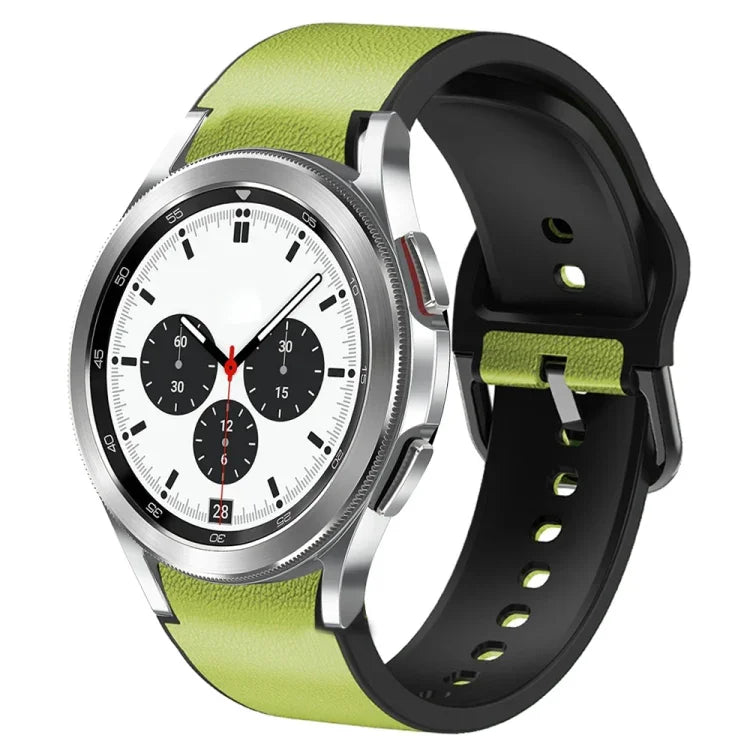 สายรัดนาฬิกาหนังซิลิโคนกาว 20 มม. สำหรับ Samsung Galaxy Watch 4 Classic 46 มม., สำหรับ Samsung Galaxy Watch 4 Classic 42 มม., สำหรับ Samsung Galaxy Watch Active 2