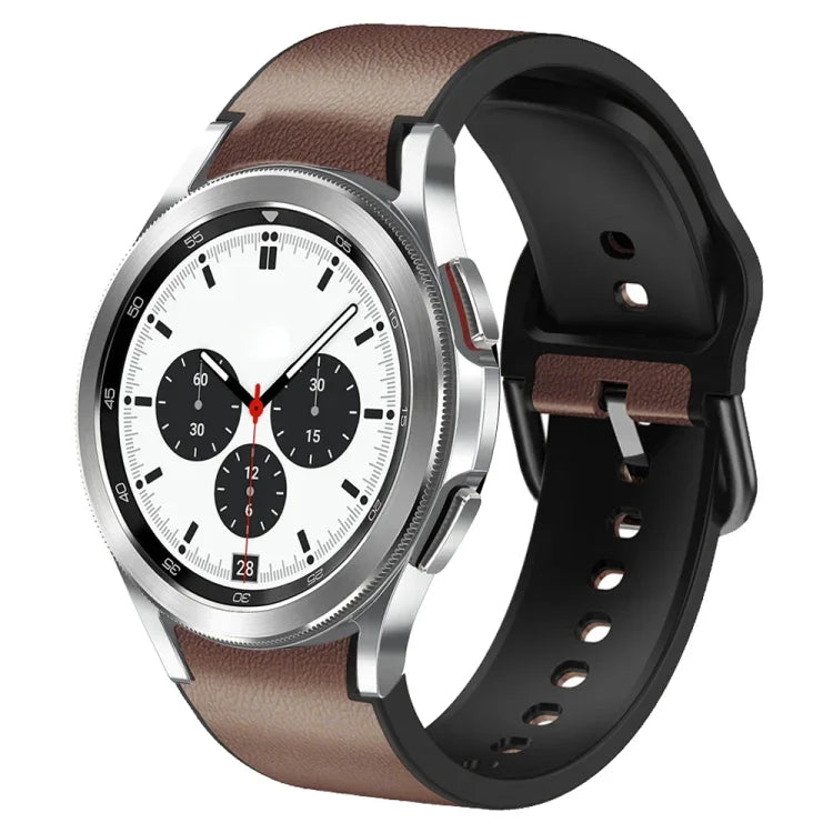 สายรัดนาฬิกาหนังซิลิโคนกาว 20 มม. สำหรับ Samsung Galaxy Watch 4 Classic 46 มม., สำหรับ Samsung Galaxy Watch 4 Classic 42 มม., สำหรับ Samsung Galaxy Watch Active 2