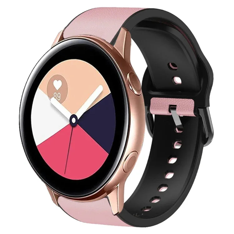 สายรัดนาฬิกาหนังซิลิโคนกาว 20 มม. สำหรับ Samsung Galaxy Watch 4 Classic 46 มม., สำหรับ Samsung Galaxy Watch 4 Classic 42 มม., สำหรับ Samsung Galaxy Watch Active 2
