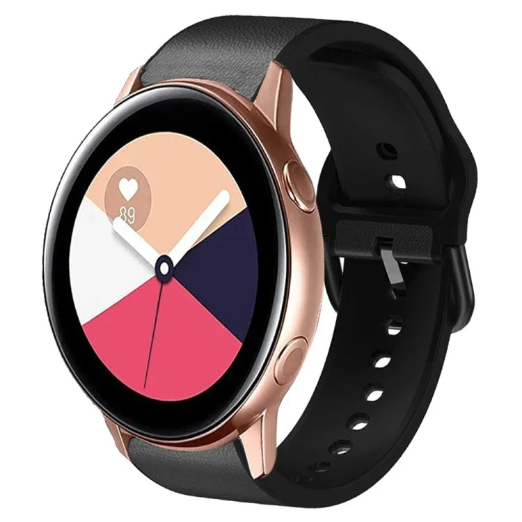 สายรัดนาฬิกาหนังซิลิโคนกาว 20 มม. สำหรับ Samsung Galaxy Watch 4 Classic 46 มม., สำหรับ Samsung Galaxy Watch 4 Classic 42 มม., สำหรับ Samsung Galaxy Watch Active 2