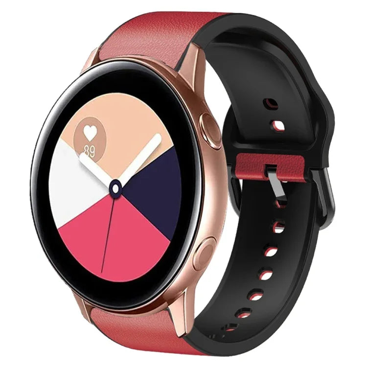 สายรัดนาฬิกาหนังซิลิโคนกาว 20 มม. สำหรับ Samsung Galaxy Watch 4 Classic 46 มม., สำหรับ Samsung Galaxy Watch 4 Classic 42 มม., สำหรับ Samsung Galaxy Watch Active 2